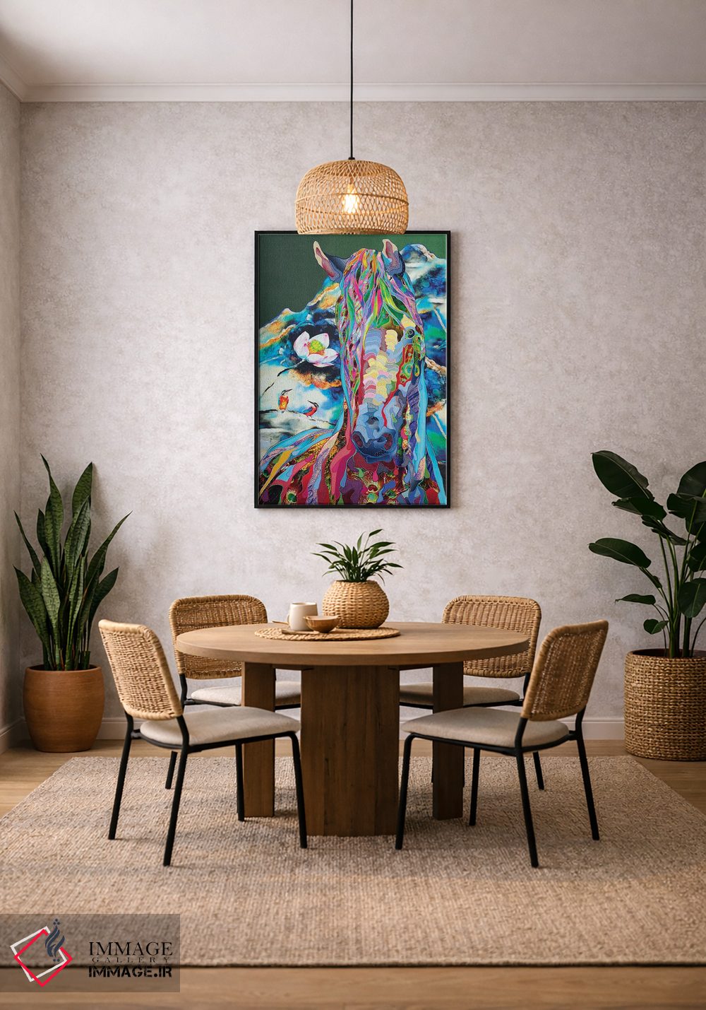 تابلو دکوراتیو نیلوفر آبی اثر کاستیانتین مالگینف - D2B