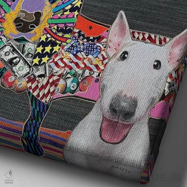 تابلو دکوراتیو آن ها شبیه من نیستند اثر کاستیانتین مالگینف - نمای نزدیک بافت بوم