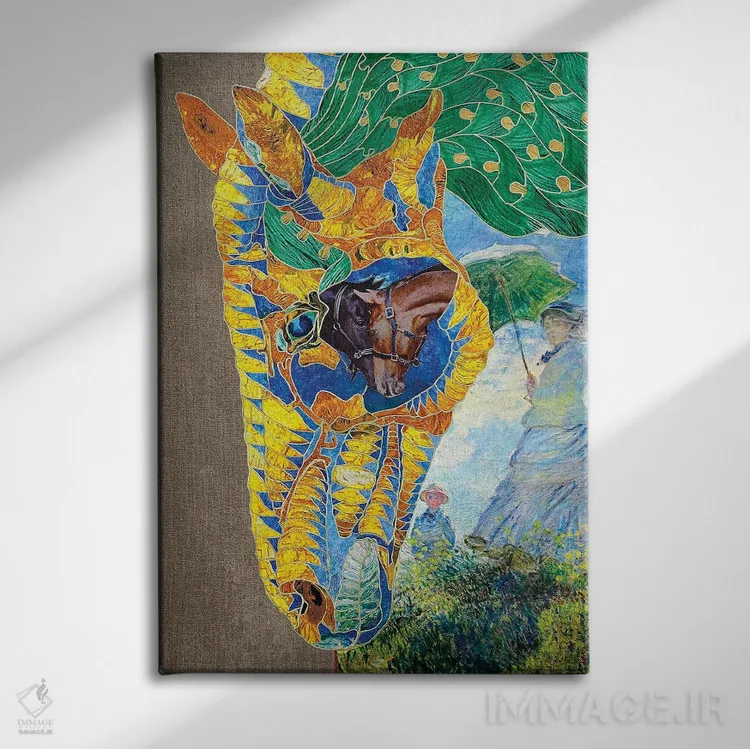 تابلو دکوراتیو خط قرمز اثر کاستیانتین مالگینف - نمای روبهرو روی دیوار