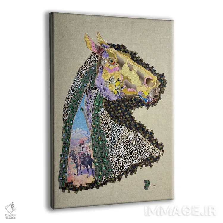 تابلو دکوراتیو اسب تبتی اثر کاستیانتین مالگینف - نمای پرسپکتیو محصول