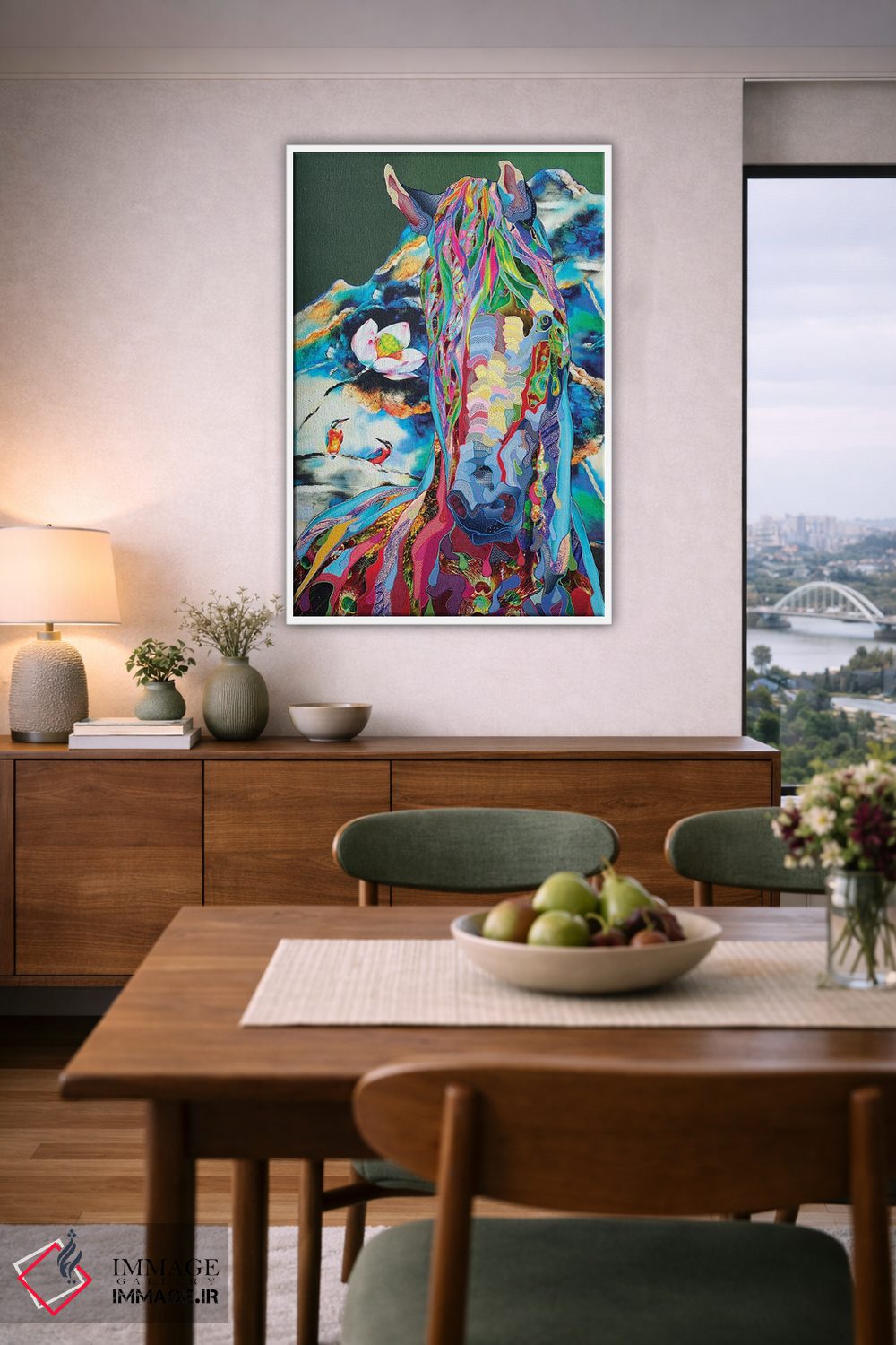 تابلو دکوراتیو نیلوفر آبی اثر کاستیانتین مالگینف - D4W