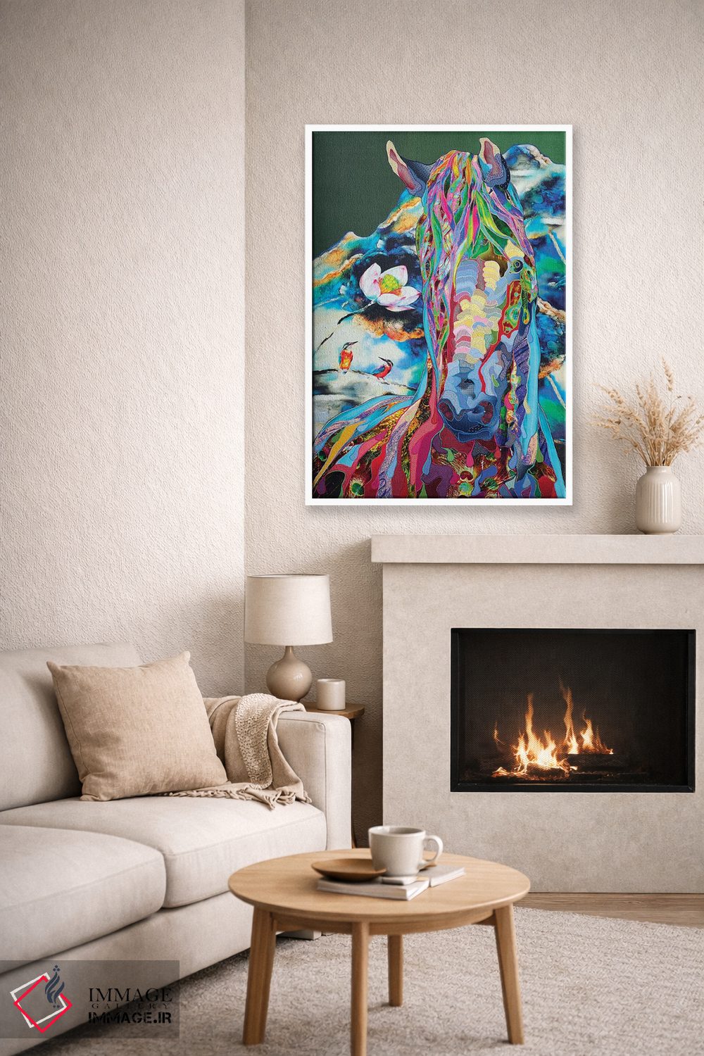 تابلو دکوراتیو نیلوفر آبی اثر کاستیانتین مالگینف - D5W