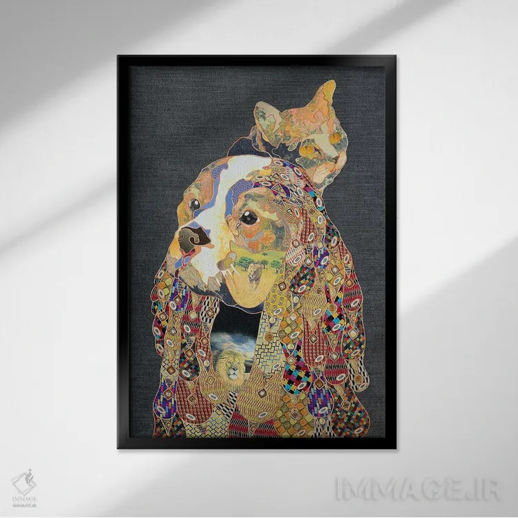 تابلو دکوراتیو منتظر میزبان زن اثر کاستیانتین مالگینف - نمای قابدار مشکی