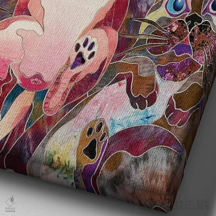 تابلو دکوراتیو حلقه هولا اثر کاستیانتین مالگینف - نمای نزدیک بافت بوم