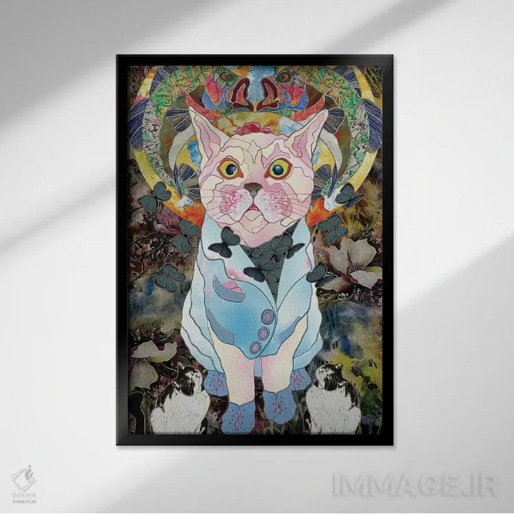 تابلو دکوراتیو کت و شلوار شیک اثر کاستیانتین مالگینف - نمای قابدار مشکی