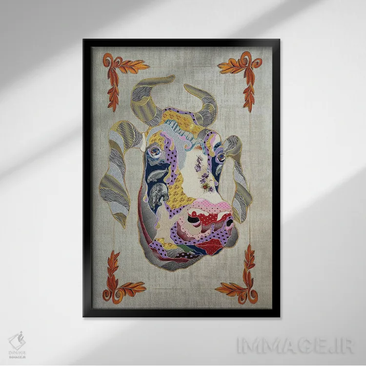 تابلو دکوراتیو کمال زیبایی اثر کاستیانتین مالگینف - نمای قابدار مشکی