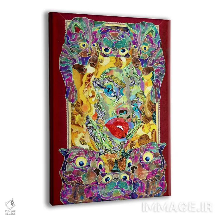 تابلو دکوراتیو بانوی گربه ای اثر کاستیانتین مالگینف - نمای پرسپکتیو محصول