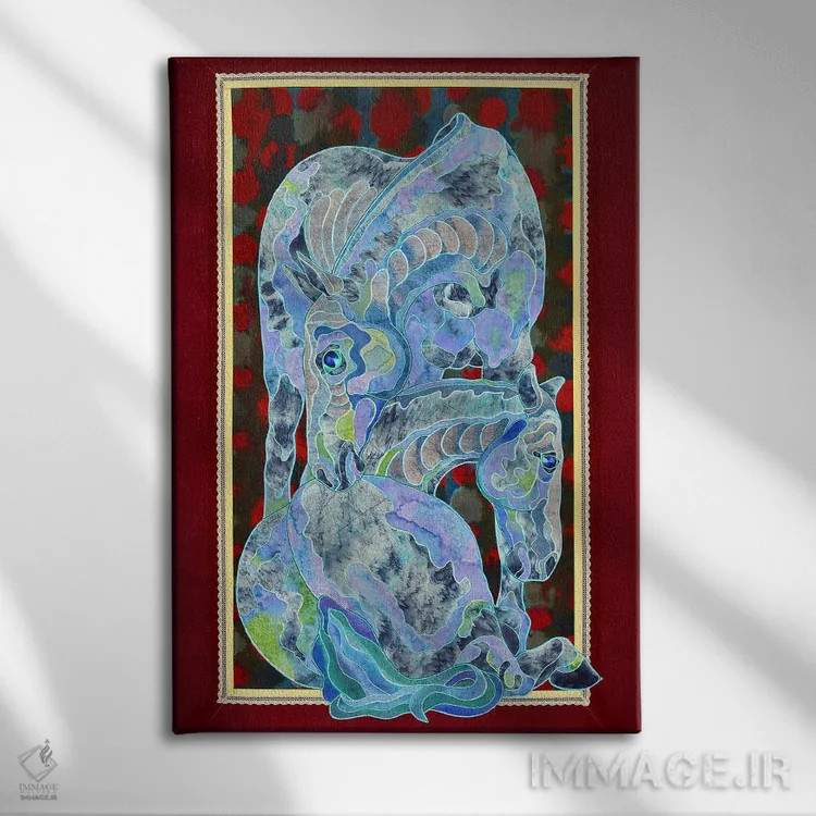 تابلو دکوراتیو شب آبی اثر کاستیانتین مالگینف - نمای روبهرو روی دیوار