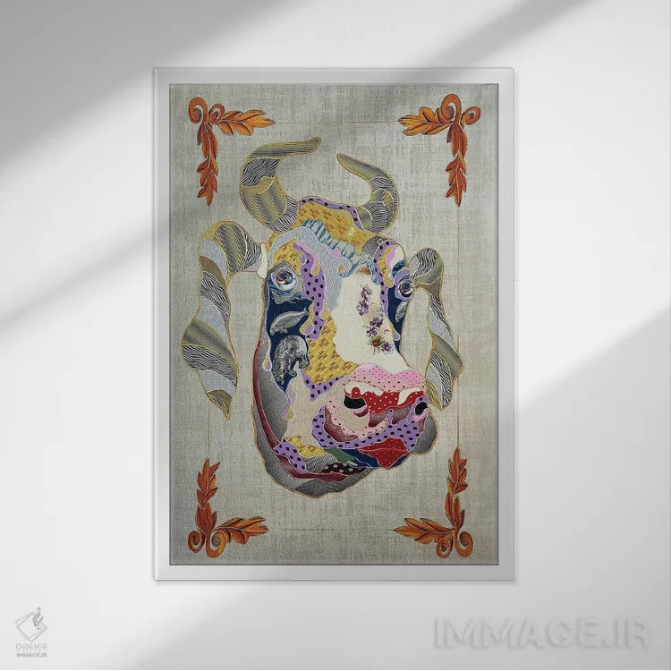 تابلو دکوراتیو کمال زیبایی اثر کاستیانتین مالگینف - نمای قابدار سفید