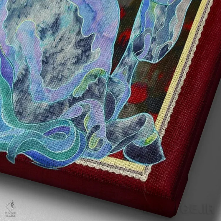 تابلو دکوراتیو شب آبی اثر کاستیانتین مالگینف - نمای نزدیک بافت بوم