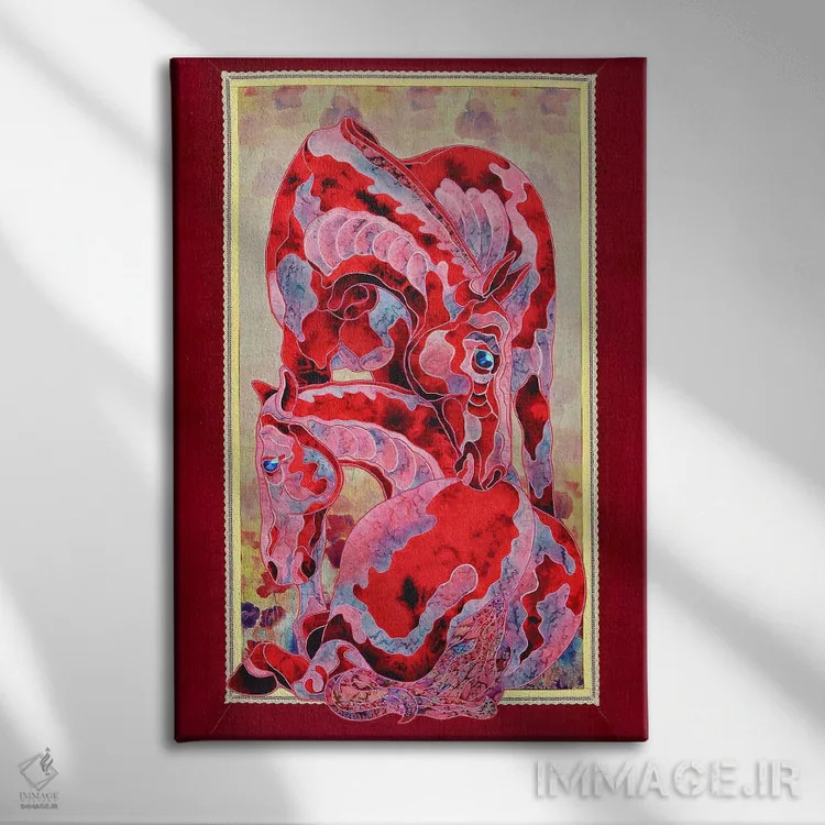 تابلو دکوراتیو سیب ها در برف اثر کاستیانتین مالگینف - نمای روبهرو روی دیوار