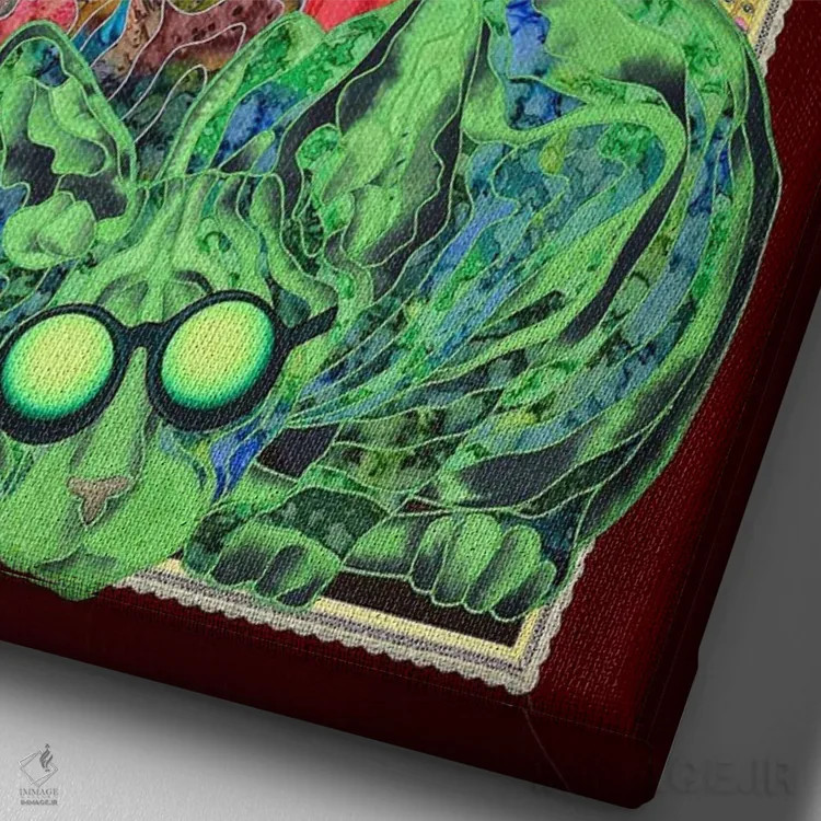 تابلو دکوراتیو عصر بخیر اثر کاستیانتین مالگینف - نمای نزدیک بافت بوم