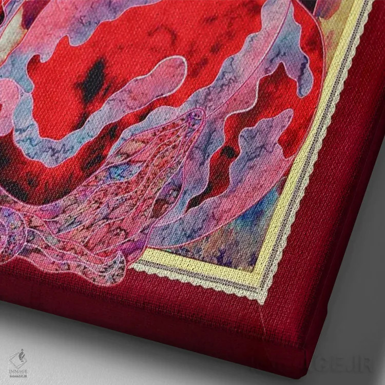 تابلو دکوراتیو سیب ها در برف اثر کاستیانتین مالگینف - نمای نزدیک بافت بوم