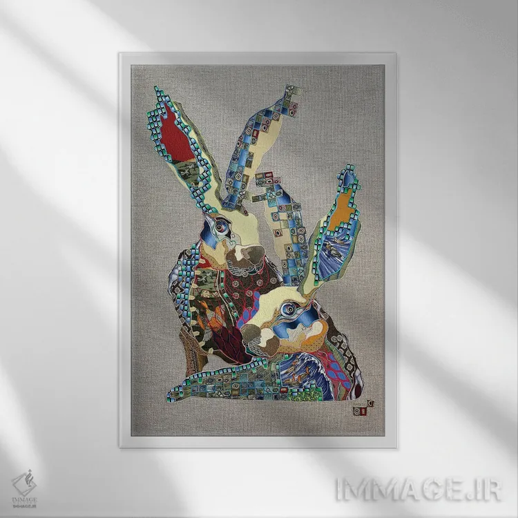 تابلو دکوراتیو یک زوج دوست داشتنی اثر کاستیانتین مالگینف - نمای قابدار سفید