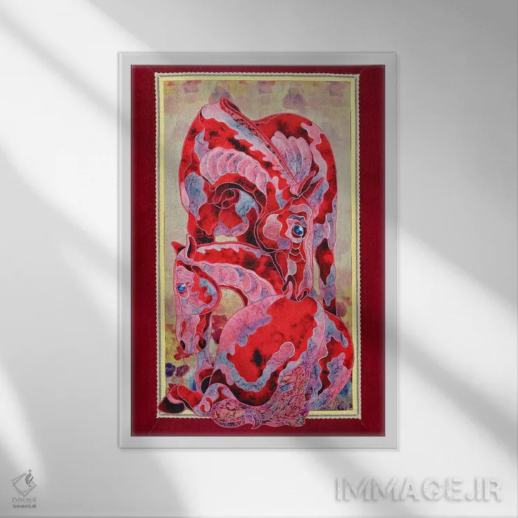 تابلو دکوراتیو سیب ها در برف اثر کاستیانتین مالگینف - نمای قابدار سفید