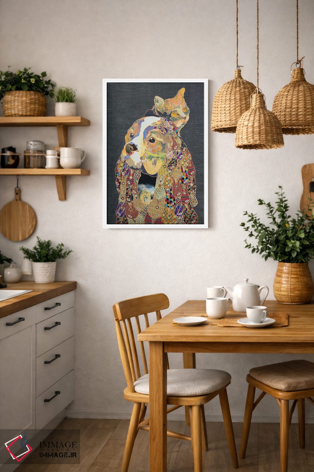 تابلو دکوراتیو منتظر میزبان زن اثر کاستیانتین مالگینف - D3W