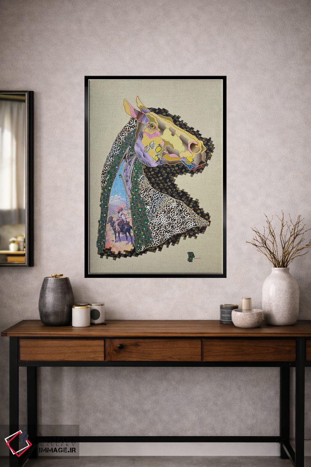 تابلو دکوراتیو اسب تبتی اثر کاستیانتین مالگینف - D1B
