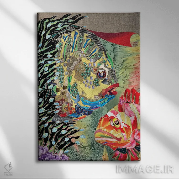 تابلو انتزاعی در اعماق اثر کاستیانتین مالگینف - نمای روبهرو روی دیوار