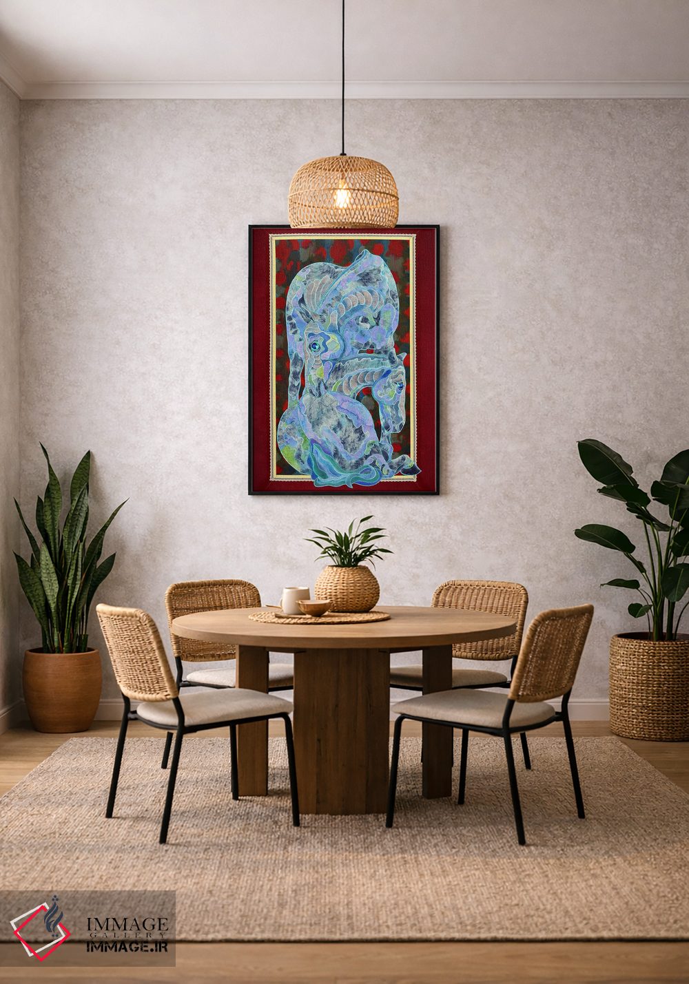 تابلو دکوراتیو شب آبی اثر کاستیانتین مالگینف - D3B