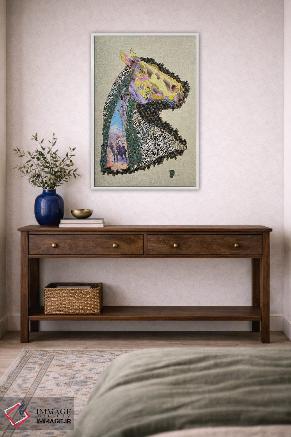 تابلو دکوراتیو اسب تبتی اثر کاستیانتین مالگینف - D4W