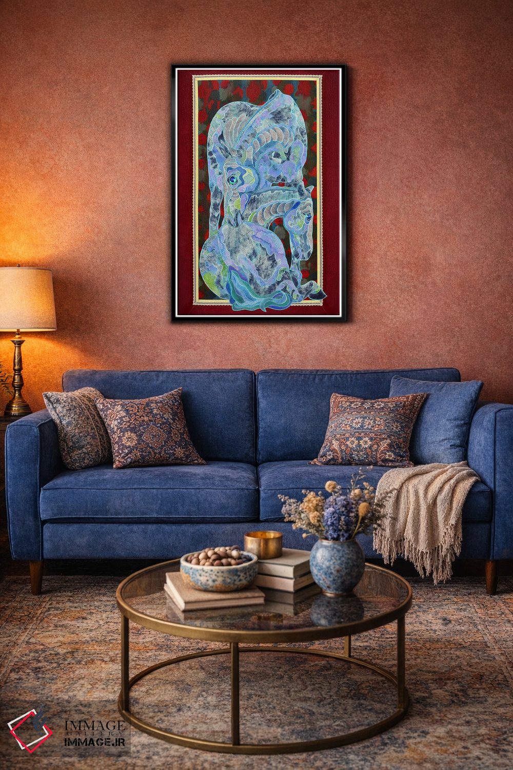 تابلو دکوراتیو شب آبی اثر کاستیانتین مالگینف - D4B