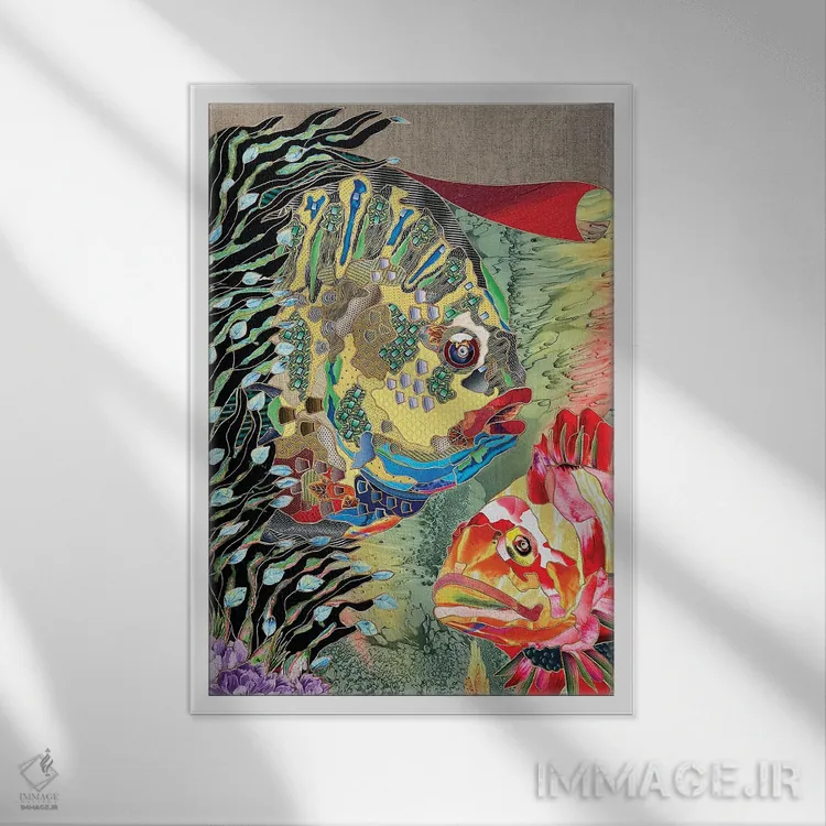 تابلو انتزاعی در اعماق اثر کاستیانتین مالگینف - نمای قابدار سفید