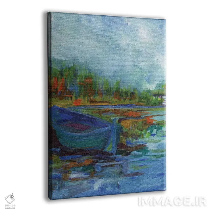 تابلو انتزاعی رودخانه آبی اثر کندون کریشنز - نمای پرسپکتیو محصول