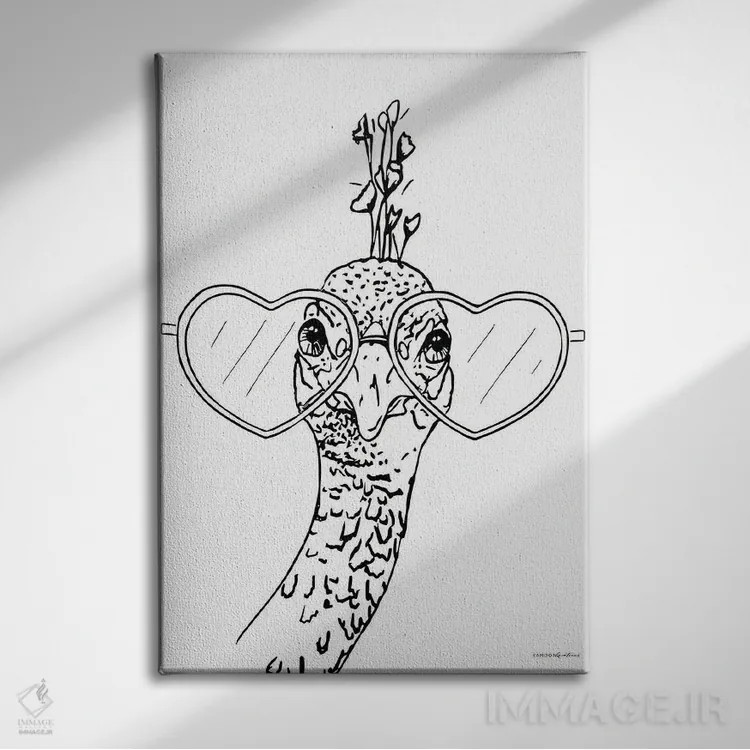 تابلو مینیمال کمی طاووسی ۳ اثر کندون کریشنز - نمای روبهرو روی دیوار