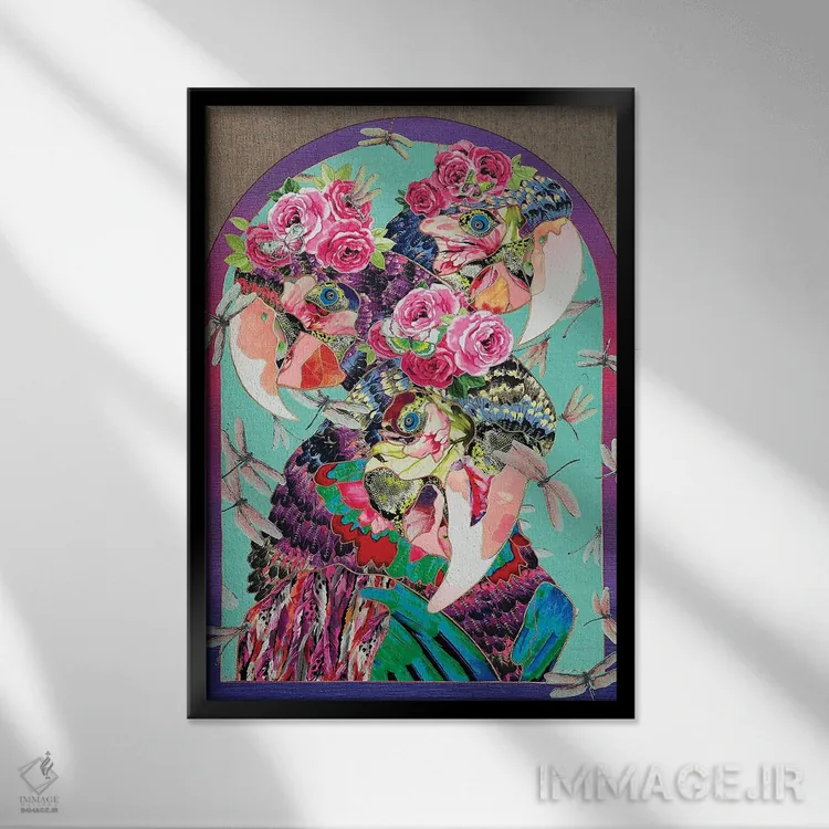 تابلو انتزاعی در بهشت اثر کاستیانتین مالگینف - نمای قابدار مشکی