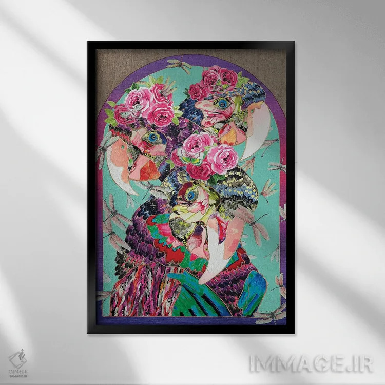 تابلو انتزاعی در بهشت اثر کاستیانتین مالگینف - نمای قابدار مشکی