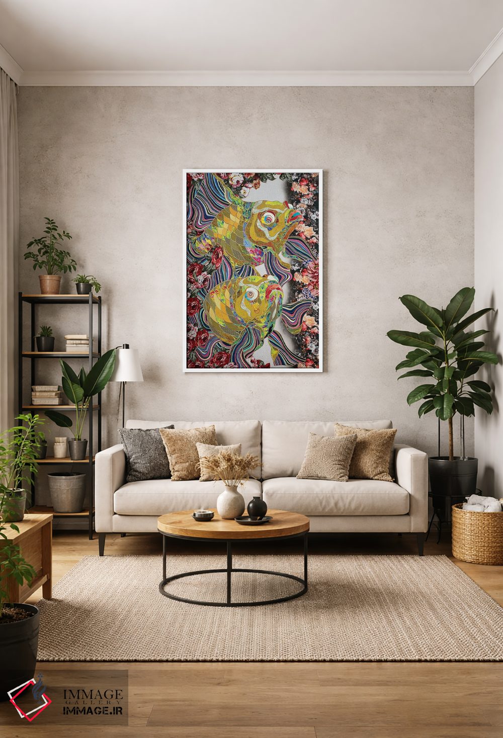 تابلو انتزاعی ماهی قرمز اثر کاستیانتین مالگینف - D1W