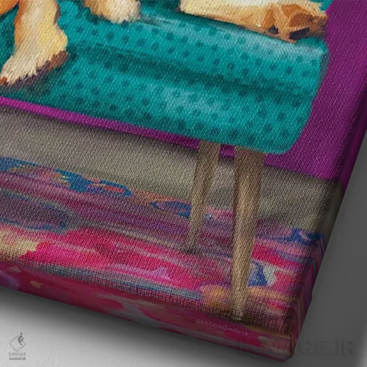 تابلو دکوراتیو دوشس اثر کندون کریشنز - نمای نزدیک بافت بوم