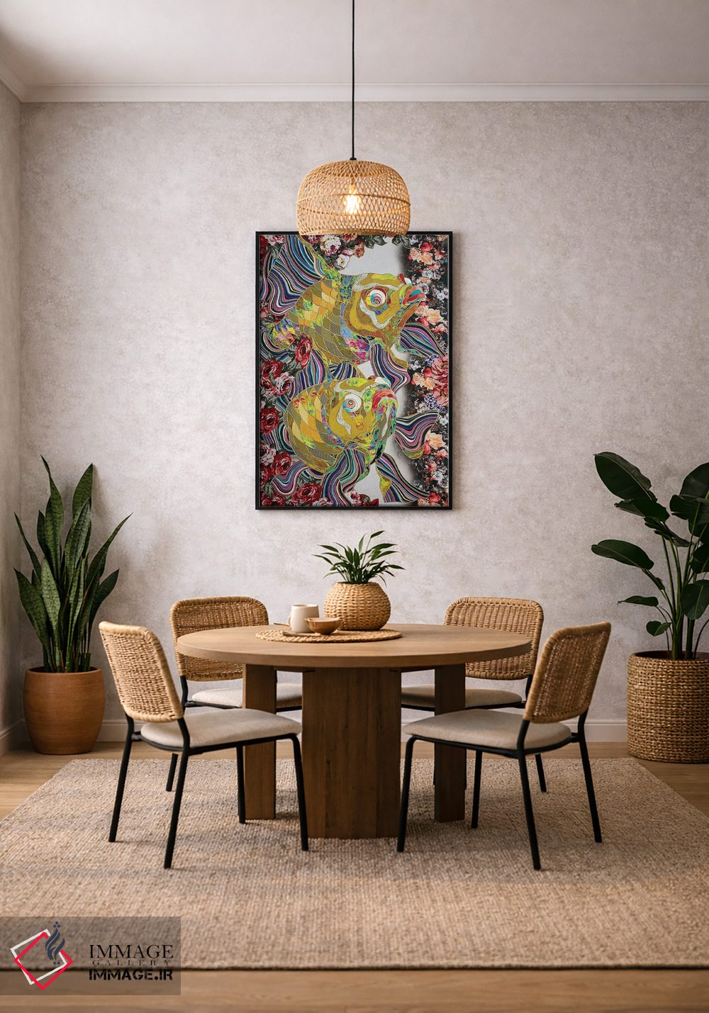 تابلو انتزاعی ماهی قرمز اثر کاستیانتین مالگینف - D3B