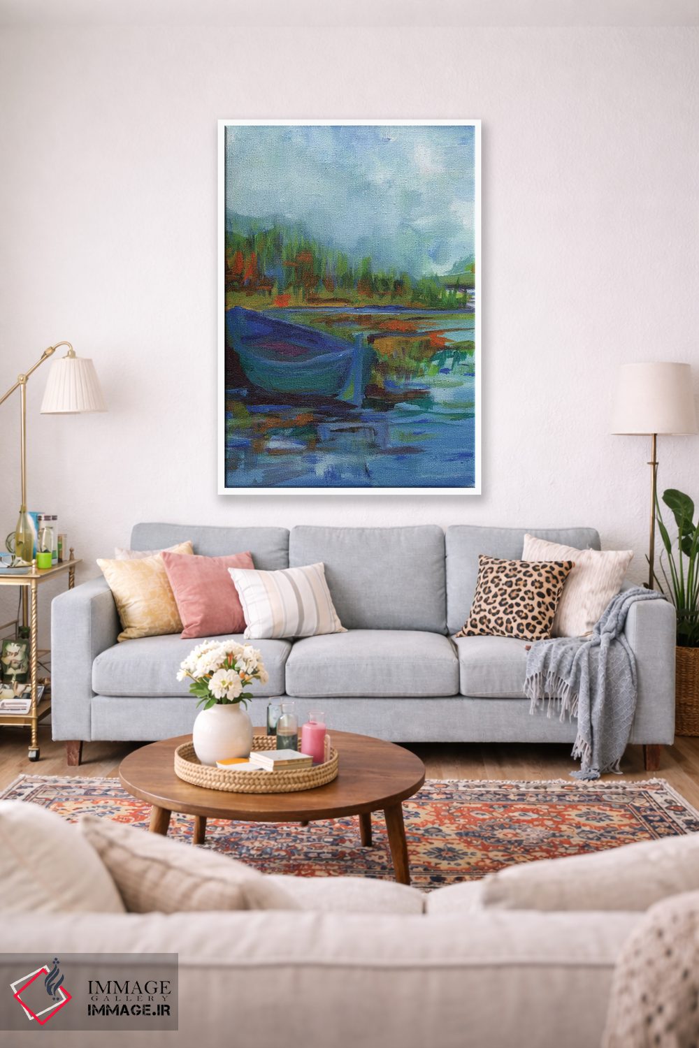 تابلو انتزاعی رودخانه آبی اثر کندون کریشنز - D1W