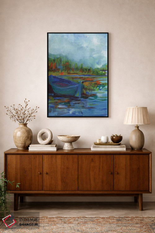 تابلو انتزاعی رودخانه آبی اثر کندون کریشنز - D2B