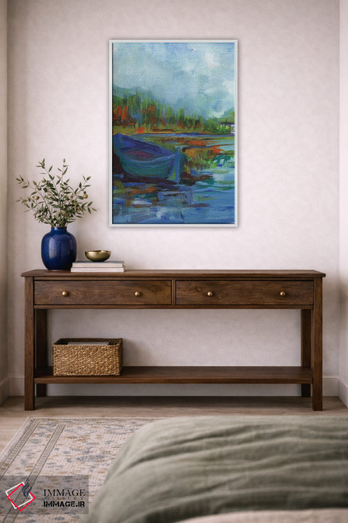 تابلو انتزاعی رودخانه آبی اثر کندون کریشنز - D3W