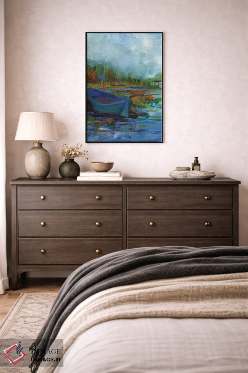 تابلو انتزاعی رودخانه آبی اثر کندون کریشنز - D5B