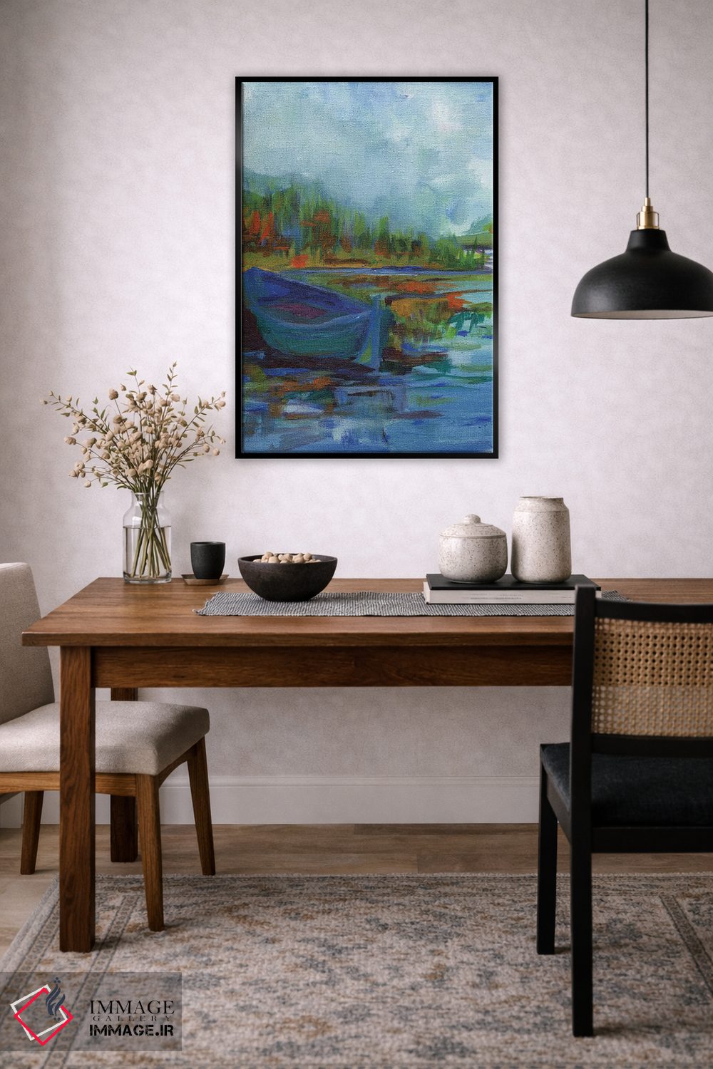 تابلو انتزاعی رودخانه آبی اثر کندون کریشنز - D6B