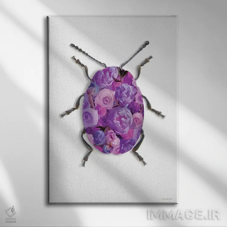 تابلو دکوراتیو استتار بنفش اثر کندون کریشنز - نمای روبهرو روی دیوار