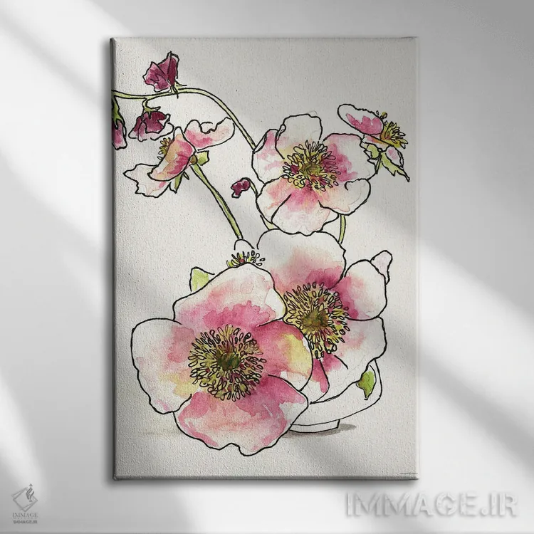 تابلو مینیمال شیرینی در گلدان کوچک اثر کندون کریشنز - نمای روبهرو روی دیوار