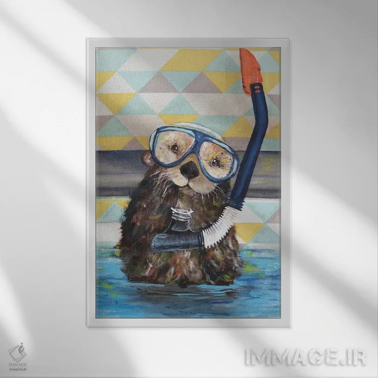 تابلو دکوراتیو آموزش غواصی اثر کندون کریشنز - نمای قابدار سفید
