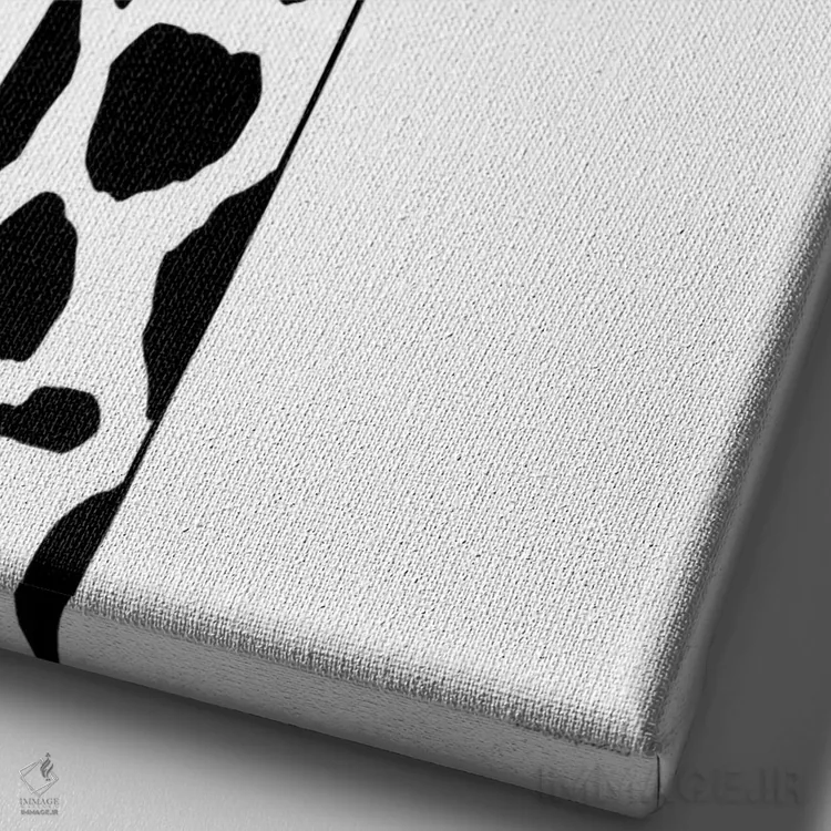 تابلو مینیمال زرافه تیم اثر کندون کریشنز - نمای نزدیک بافت بوم