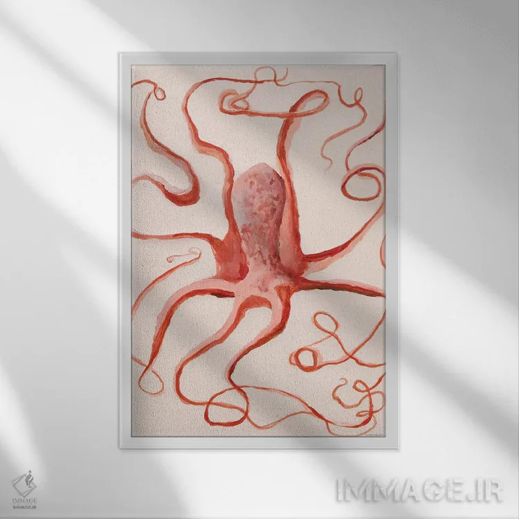 تابلو دکوراتیو درهم تنیده اثر کندون کریشنز - نمای قابدار سفید