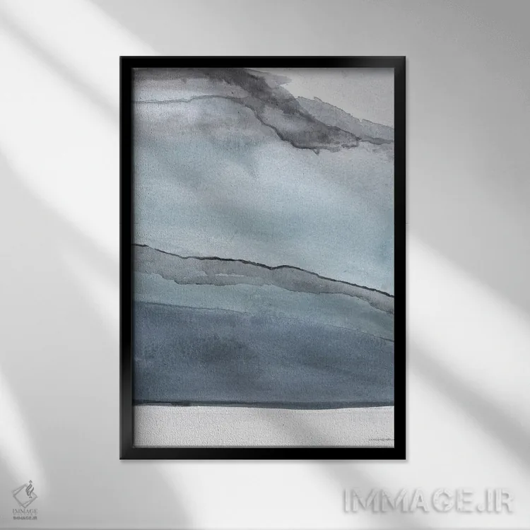 تابلو انتزاعی بالا و آن سوی تپه اثر کندون کریشنز - نمای قابدار مشکی