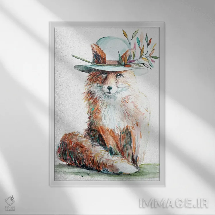 تابلو دکوراتیو روباه افسون شده اثر کندون کریشنز - نمای قابدار سفید