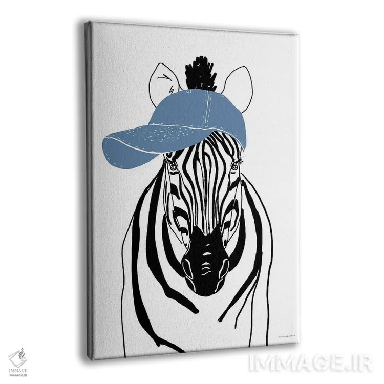 تابلو مینیمال گورخر تیم اثر کندون کریشنز - نمای پرسپکتیو محصول