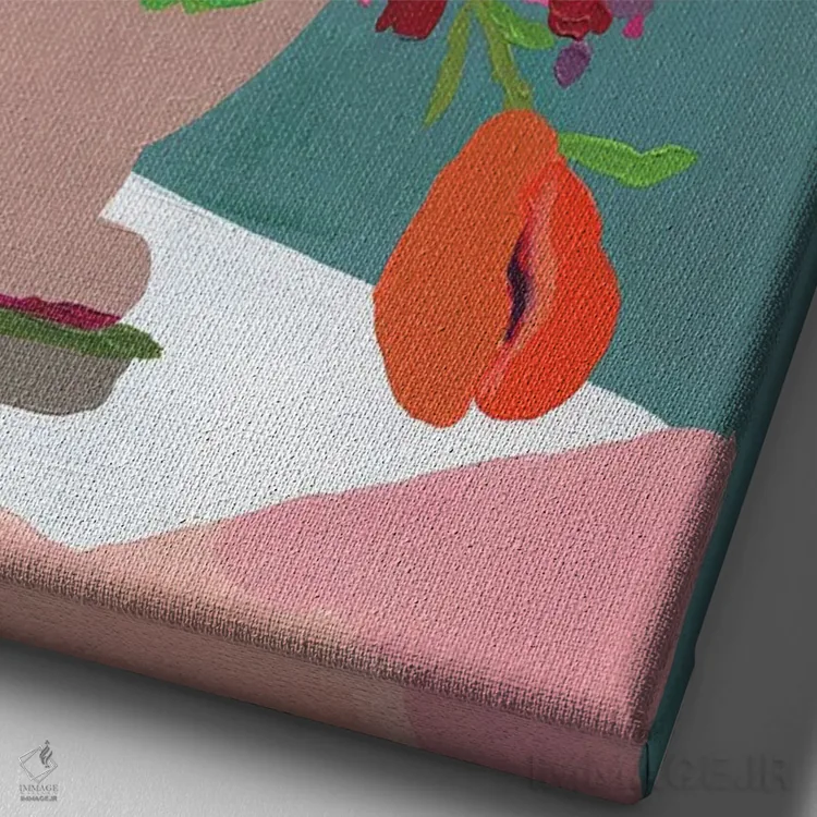 تابلو دکوراتیو یک قاچ پرتقال اثر کندون کریشنز - نمای نزدیک بافت بوم