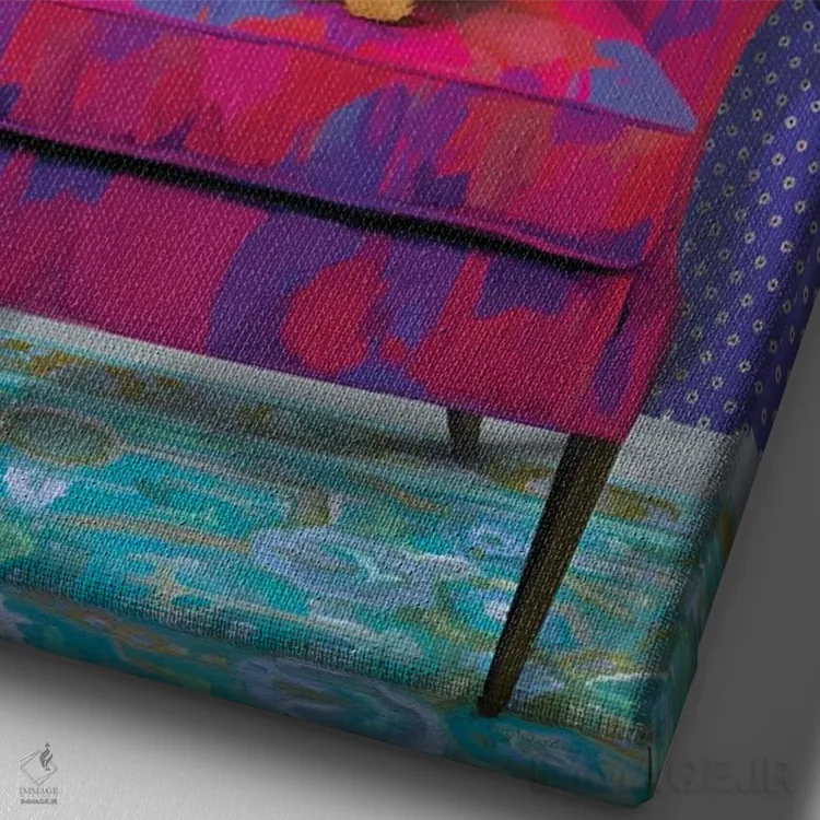 تابلو دکوراتیو گل زرد اثر کندون کریشنز - نمای نزدیک بافت بوم