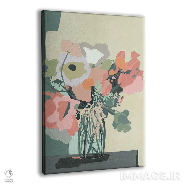 تابلو انتزاعی برش صورتی ملایم اثر کندون کریشنز - نمای پرسپکتیو محصول