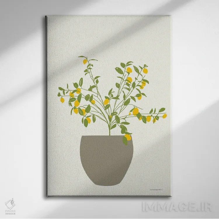تابلو مینیمال درخت لیمو اثر کندون کریشنز - نمای روبهرو روی دیوار